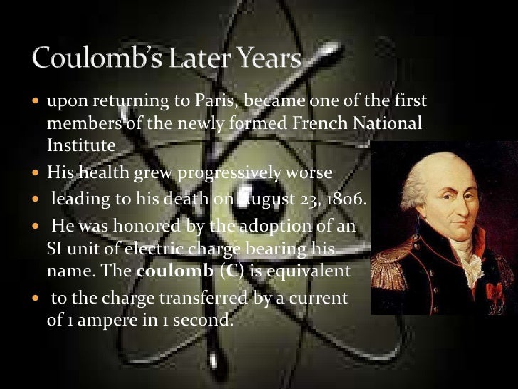 Доклад: Charles Augustin de Coulomb Доклад: Charles Augustin de Coulomb
